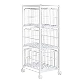 エア・リゾーム キッチンワゴン キャスター付き 3段 バスケットラック RECKS（レックス） ホワイト×ホワイト
