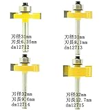 dms12708　スロットカッター・ビット４組セット1/4・トリマービットMicrotungsten carbide