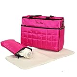 【ginza福ya MTB-5】マザーズバッグ　ショルダー　２WAY　タイプ　哺乳瓶保温ケース付き　おむつ替えシート　ベビーカー取り付けストラップ　小分けポーチ　４点　付き　軽量 大容量 トートバッグ