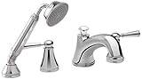 Toto TB220S1#CP Vivian Deck-Mount Tub Filler Trim with Lever Handles and Handshower, Polished Chrome