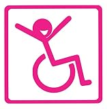 【全16色】車椅子マーク/車イス　サイン/カー ステッカー/Car/リラックス/車用/シール/ Vinyl/Decal /バイナル/デカール/-2 (シクラメン) [並行輸入品]