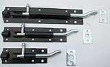 IRONMONGERY WORLD ?Heavy DutyスチールブラックCranked Neckedスライドドアゲートボルトラッチロック3つのサイズで( 4インチ/ 100 mm ) by iron