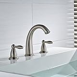 Yodel Deck Mounted Two Handle three Holes Centerset Widespread Lavatory Bathroom Sink Faucet, Brushe