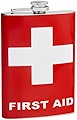 8oz First Aid Hip Flask, Free Personalization by Top Shelf Flasks Premium