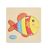 ノーブランド品 　2セット　木製　魚の形 パズル　赤ちゃん　知育玩具　カラーを認識　贈り物