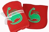 Personalised Baby/Toddler Boy's Dinosaur Birth Christening Blanket & Bib Gift by TinyGemz