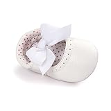 Toubaby 幼児の赤ちゃん秋冬蝶結びファーストシューズ乳児靴 三色0-2 歳 (12cm, 白い)