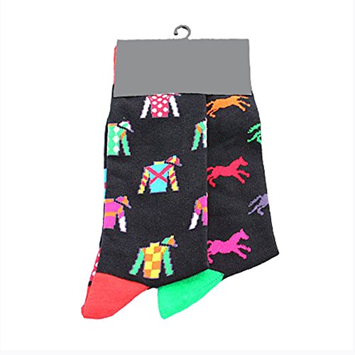 ZooArts 靴下 メンズ ソックス スニーカーソックス クール カジュアル スポーツ カラフル おしゃれ 面白い 通気性 快適 男性用 (馬)