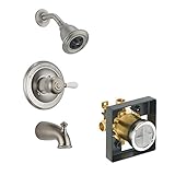 Delta Delta KTSDLE-T14478H2O-H777-SS Leland Tub/Shower Kit Pressure-Balance Single-Function Cartridg