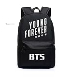 韓流グッズ 可愛 ファッション 防弾少年団 BTS Bangtan Boys 花様年華Young Forever バッグ リュックサック (ブラック)