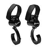 RUMs ベビーカーフック マルチフック 荷物フック マジックテープ式 360度回転 2個組