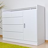 チェスト タンス 幅120 4段 完成品 木製 ツートンカラー ローチェスト 収納家具 AYU-3-325-F (ホワイト)