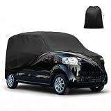 X AUTOHAUX 380x148 x143cm 軽自動車カバー SUZUKIアルト/ワゴンR/ダイハツミラ/ホンダライフ/MAZDAフレアに対応【雹対策】暑さ対策 雹対策 車 ボディカバー 撥水防塵 黄砂対策 【運転側ジップ】 収納袋付属 防風ロープ 着脱気軽 凍結防止 夜間安全警告