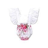 HBER 新生児の幼児の赤ちゃんの女の子の子供ワンピースの蝶の袖のロンパースジャンプスーツ背中のない花のフリルの服