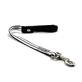 ザ・ブラックラブカンパニー ショートリード Lサイズ (60cm) / ダブルラインシルバー/ブラック/中～大型犬用 持ち手にクッション♪ 犬グッズ専門店 オリジナル 国産