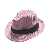 Fedora Trilby帽子夏ビーチサンTopeeストローキャップbobury ピンク