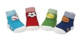 Country Kids Baby Boys 'ソフト有機コットンリッチ明るいクラシックボールスポーツソックス、シームレスつま先、4ペアギフトセット US サイズ: S カラー: マルチカラー