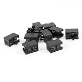 uxcell　プッシュインタイプ　RJ9 4P4CネットワークPCBジャックソケット　ブラック　10個 90°