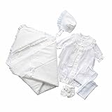 夏物素材 ベビードレス アフガン付き6点セット　6555964357