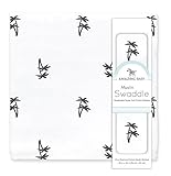 Amazing Baby Muslin Swaddle Blanket Premium Cotton Palm Trees Black [並行輸入品]