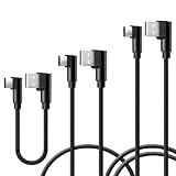 aceyoon USB Type C L字ケーブル 3本セット（0.3m+1m+2m）両端L型設計 90度 高速充電 最大5V/2A 高速データ転送 ナイロン編み USB-A to USB-C for iPhone17 for Galaxy for Sony for Nintendo Switch対応