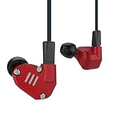 KZ ZS6 2ダイナミック+2バランスド・アーマチュア 4ドライバ 着脱式 0.75mm 高音質イヤホン (赤)