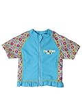【4863949 女の子 花柄 半袖ラッシュガード ベビー 子供】060S（サックス） 90