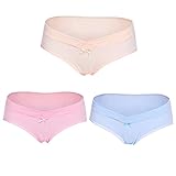 (ビメイゴー) Bmeigo 妊婦用 マタニティショーツ 下着 ローライズ パンツ 産前 産後 コットン 3枚組 -07J06