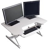 タンスのゲン 昇降式デスク 幅100cm キーボード台 高さ無段階調節 ガス圧式 PCデスク ステンディングデスク ホワイト 45400002 00