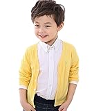 Snone子供服 シンプル 無地 カーディガン 長袖 ニット セーター 女の子 男の子 兼用 vネック 防寒 春秋 通学 普段着