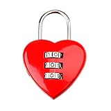 Fenteer 旅行荷物/バッグ　赤　3桁　コードロック　南京錠　トラベルクロック　リセット可能　　実用的