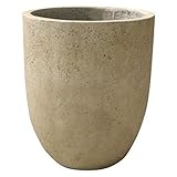 軽量コンクリート製 植木鉢/プランター 【クリーム 直径43cm】 底穴あり 『フォリオ アルトエッグ』