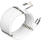 [Magic Cable] 正規品 1.8m 白 USBケーブル マグネットケーブル マグネット式 充電ケーブル TYPE C B iPhone端子 3.0 ケーブル Xperia Galaxy LG iPad Android 1.8m 白