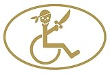 【全16色】車椅子マーク/車イス　サイン/カー ステッカー/Car/スカル/ドクロ/車用/シール/ Vinyl/Decal /バイナル/デカール/-3B (ゴールド) [並行輸入品]
