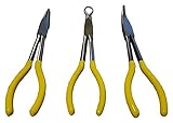 【 SMILE ALL 】 ロング サイズ プライヤー 3点 セット ベント ノーマル タイプ ホース クランプ 28cm 便利 工具 DIY ラジオ ペンチ 万能 (黄色)