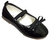 chocochild 子供 靴 リボン フォーマル キッズ シューズ (16.5cm, ブラック)