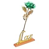 Tinksky 24 KゴールドFoil Long Stemローズフラワー手作りBestバレンタインの日のギフト母の日結婚Favor with Love Display Base andギフトボックス