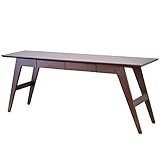 ライフスタイリングショップ モダン パソコンデスク 幅180×奥行45cm 木製 ダークブラウン LS-893BR