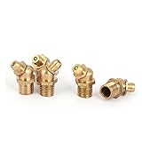 uxcell グリースニップル M8 オスネジ 1.25mm ピッチ 45 度 真鍮製 継手 5個入り