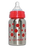 organicKidz Wide-Mouth Baby Bottle, Red Dots, 9 Ounce by organicKidz [並行輸入品]