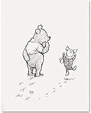 喜びのジャンプ – Winnie the Pooh 11 x 14額なし保育園アートプリント