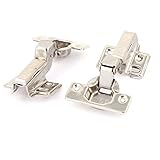 uxcell　キャビネット隠蔽ヒンジ　インセット隠蔽ヒンジ　2個入り　シルバートーン　ステンレス鋼　105x62x37mm