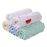 Domybest 赤ちゃん ガーゼ ベビー ハンカチ よだれかけ コットンタオル 5枚セット 5色　柔らかい