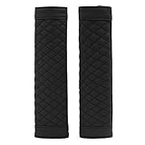 DealMuxペアフェイクレザーオートカーの安全シートベルトのショルダーパッドはクッションブラックをカバー