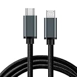 Type C Micro USB ケーブル 1m 1本セット Popolier (USB C to micro) OTGケーブル 2.4A出力 タイプC マイクロ タイプB 充電 USB2.0 データ転送 Androidスマホ などに対応 (グレー)