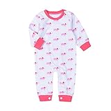 Cutelove　カバーオール　女の子　赤ちゃん　コットン　長袖　ロンパース　可愛い　象 開きスナップボタン