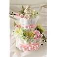 おむつケーキ 2段 ピンク 出産祝い 人気№１ シンプルで可愛い 結婚祝いにも (パンパースSサイズ)