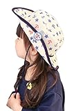 (スマイル ワキキ)Smile YKK バケット ハット キッズ サファリハット 女の子 ベビー帽子 赤ちゃん メッシュ 顎紐 紺色 52