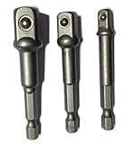 電動ドリル用ソケットアダプターセット 3本セット 差込角 1/4"(6.35mm)　3/8"(9.53mm) 1/2"(12.7mm)