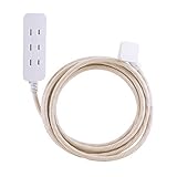 Cordinate Designer 3 Polarized Outlet Extension Cord with Surge Protection Brown Braided Decor Fabri